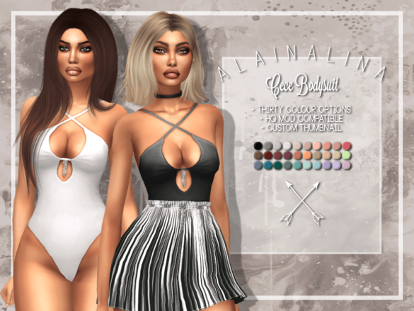 Sims 4 cece bodysuit keyhole cut out bodysuit