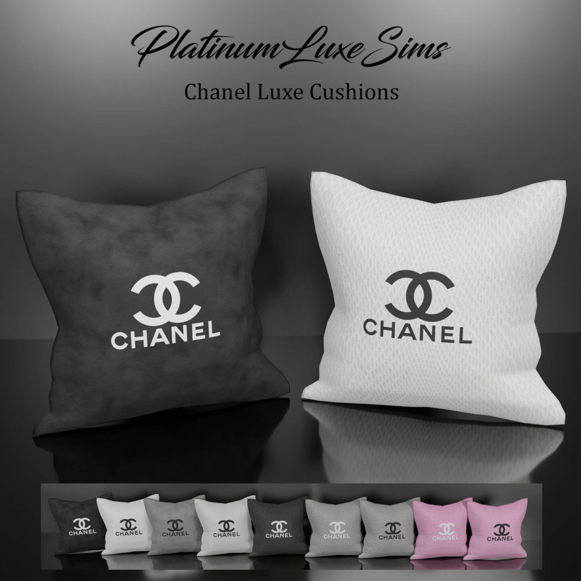 Sims 4 chanel luxe cushions new mesh 9 swatches