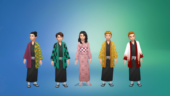 Sims 4 Child Yukata Recolors – Demon Slayer