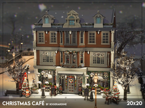 Sims 4 Christmas Cafe by xogerardine at TSR