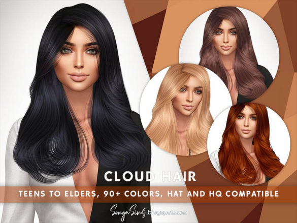 Sims 4 Cloud Hair by SonyaSimsCC at TSR