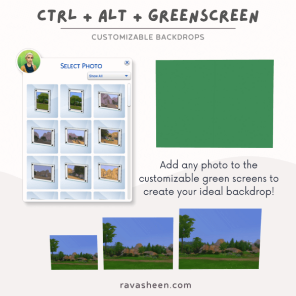Sims 4 ctrl alt greenscreen custom backdrops