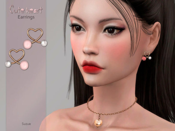 Sims 4 Cute Earrings by Suzue at TSR