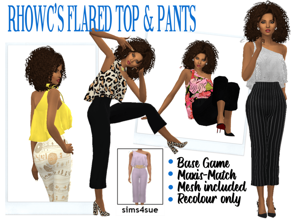 Sims 4 download rhowcs flared top pants base game