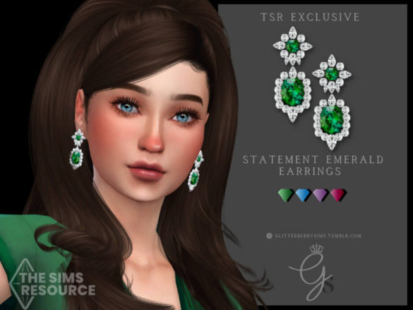 Emerald Statement Earrings by Glitterberryfly