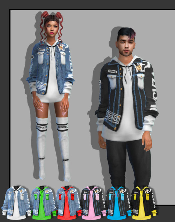 Sims 4 fusionstyle by sviatlana denim jacket - Best Sims Mods