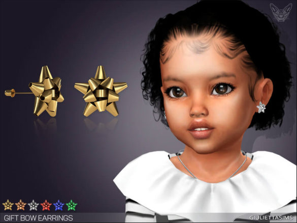 Gift Bow Earrings For Toddlers by feyona