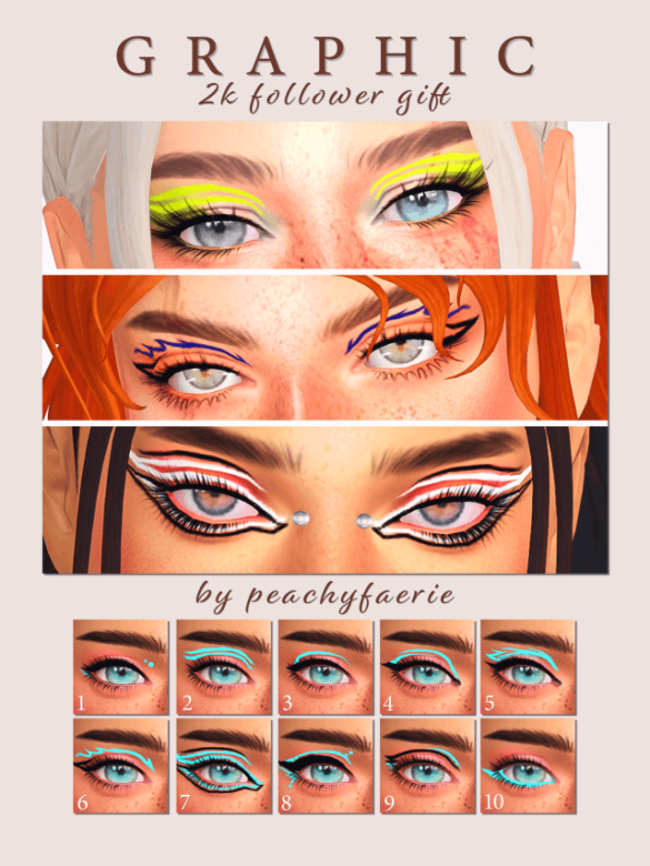 Sims 4 graphic an eyeliner collection by peachyfaerie