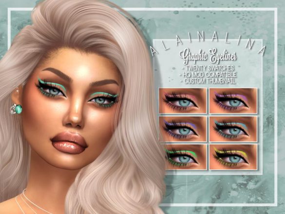 Sims 4 Graphic Eyeliner at AlainaLina