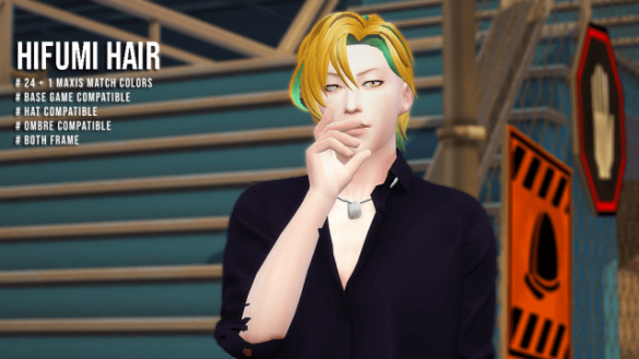 Sims 4 hifumi hair 24 1 maxis match colors