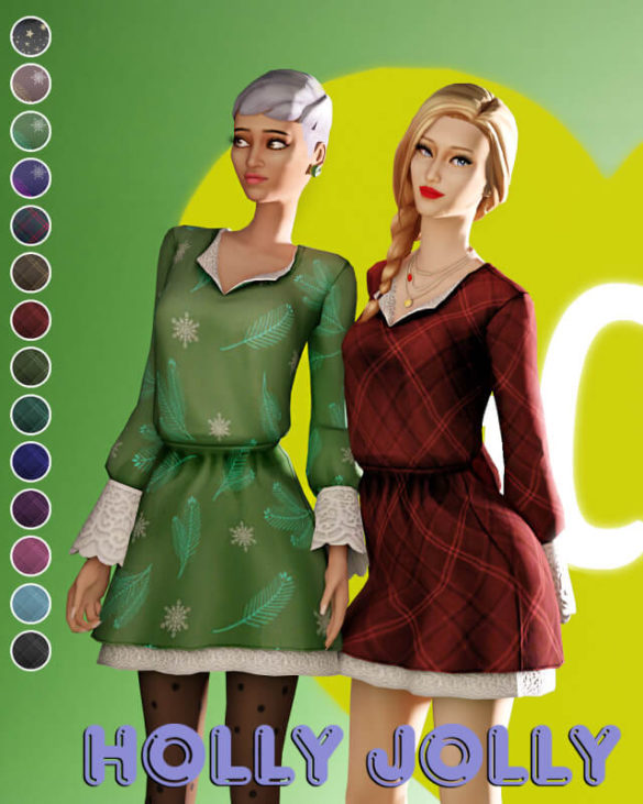 Sims 4 Holly Jolly Maxis match dress