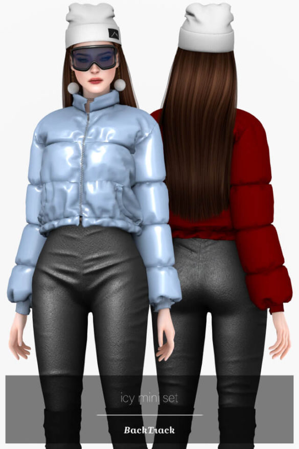Sims 4 icy mini set Mary Puffer Jacket