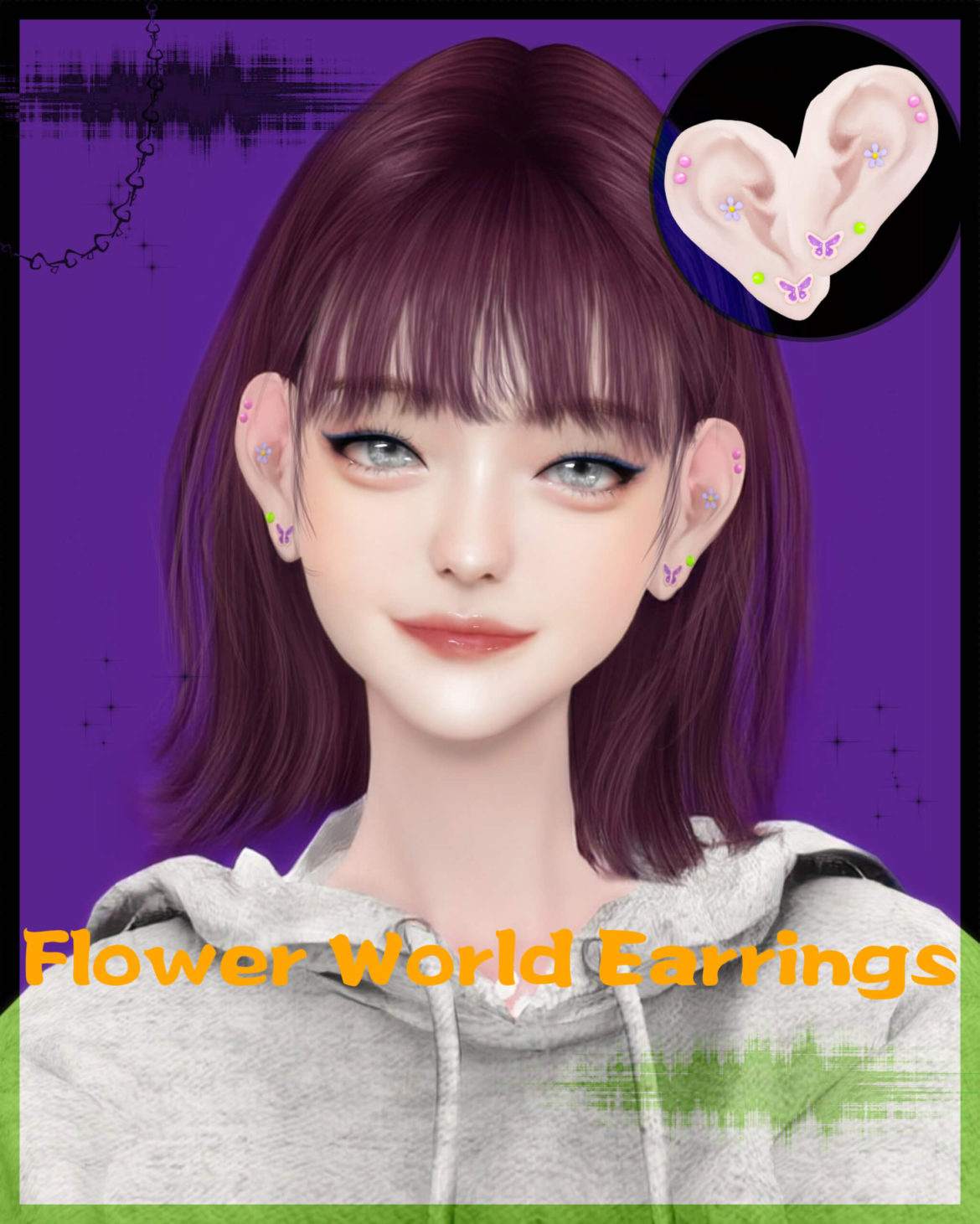 Sims 4 kikiwflower world earrings