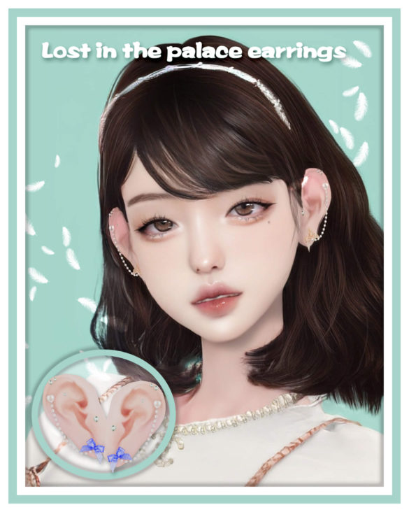 Sims 4 kikiwlost in the palace earrings new mesh 5 - Best Sims Mods