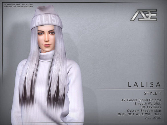 Sims 4 Lalisa Style 1 (Hairstyle) by Ade_Darma at TSR