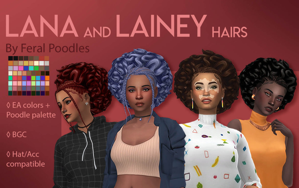 Sims 4 lana and lainey hairs ts4 maxis match cc
