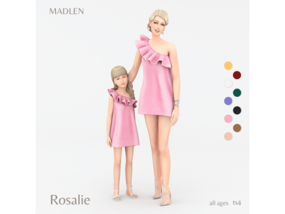 Sims 4 Madlen Rosalie Dress by MadlenSims