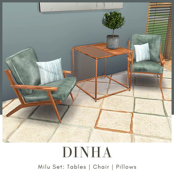 Milu Set: Tables | Chair | Pillows at Dinha Gamer