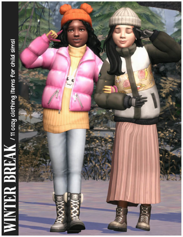 Sims 4 outdoor jacket oversized hoodie frayed jeans