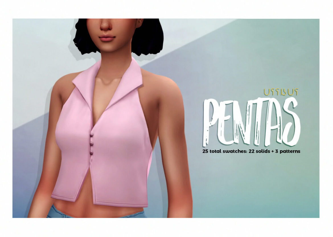 Sims 4 pentas buttoned crop