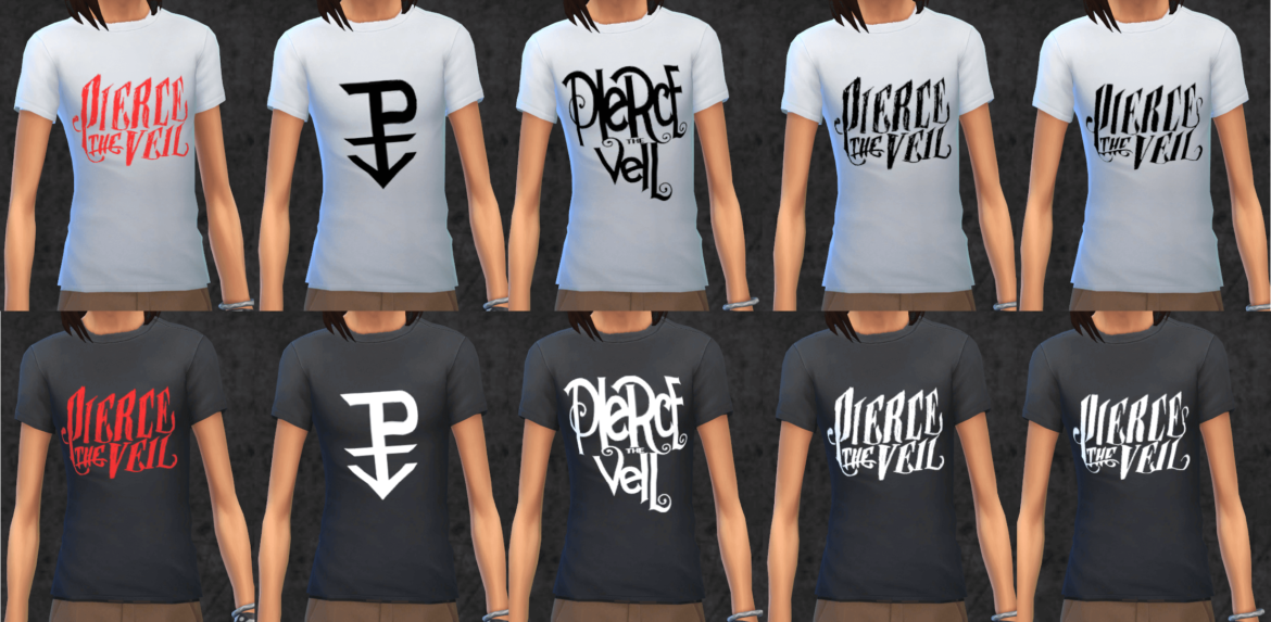 Sims 4 Pierce The Veil Band Tees (Two versions)