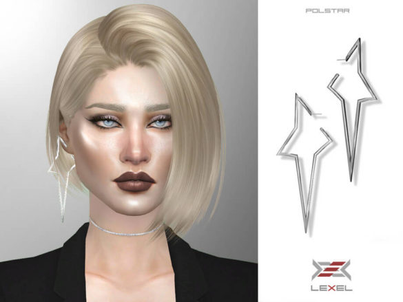 Sims 4 Polstar Earrings by LEXEL_s at TSR