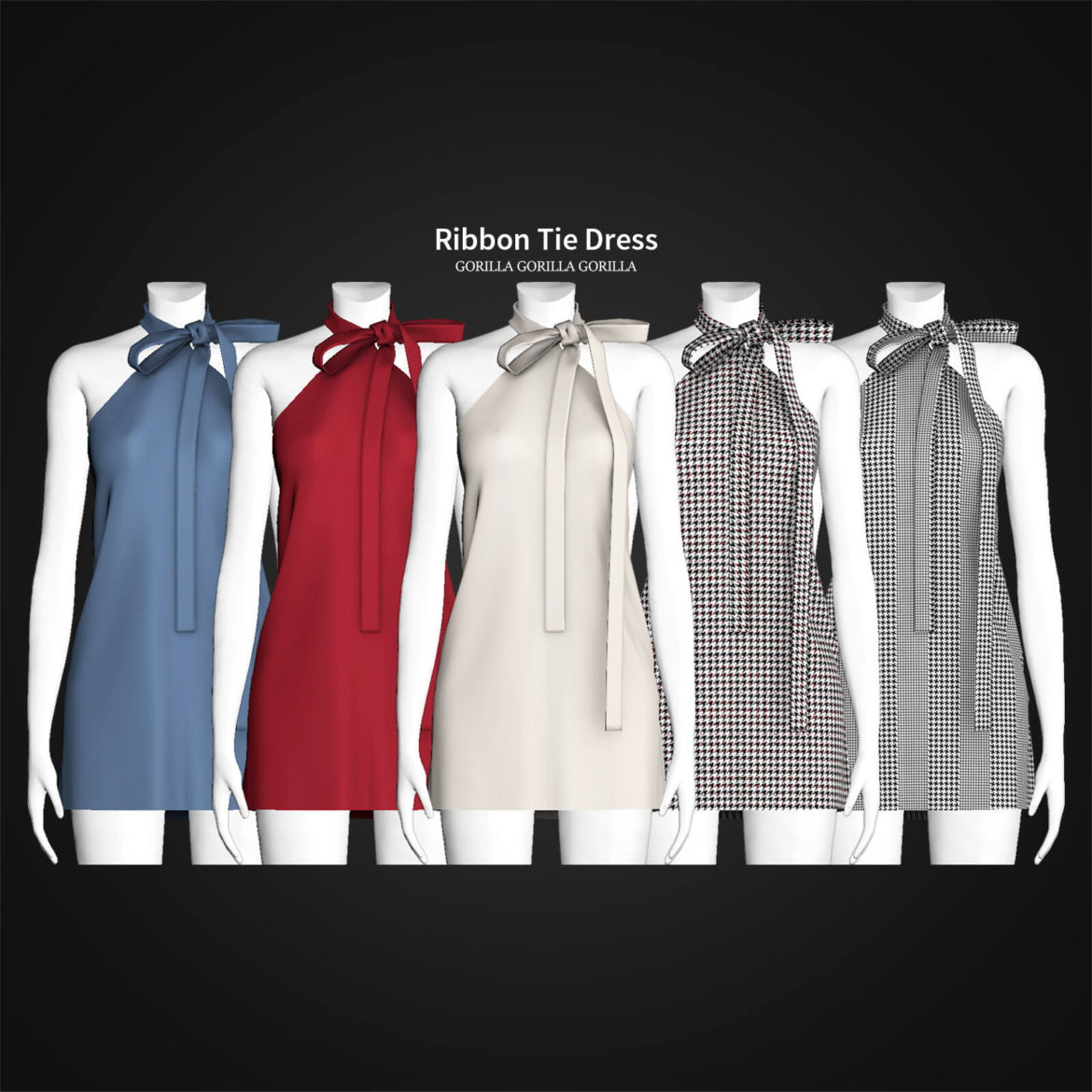 Sims 4 Ribbon Tie Dress at Gorilla