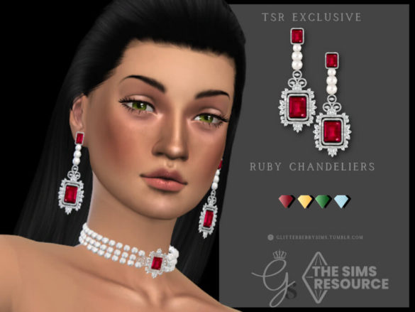 Ruby Chandelier Earrings by Glitterberryfly