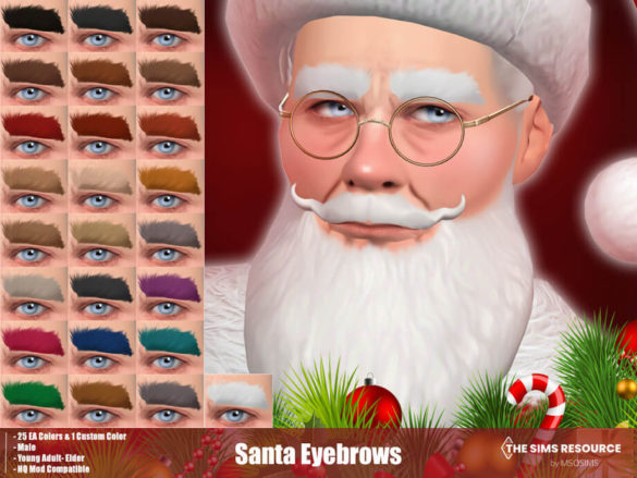 Sims 4 Santa Eyebrows by MSQSIMS at TSR