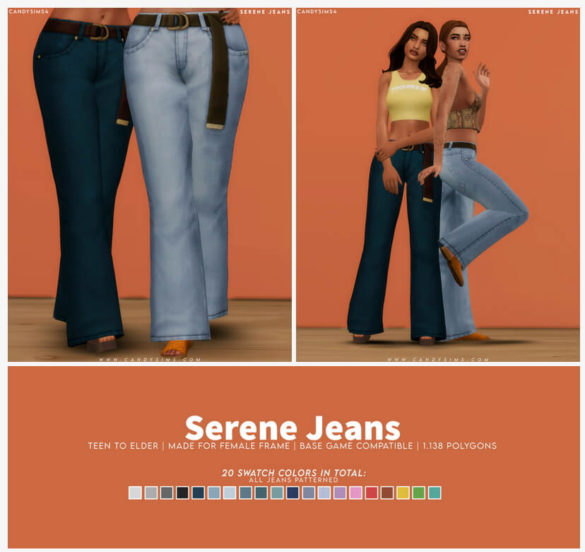 Sims 4 SERENE JEANS at Candy Sims 4