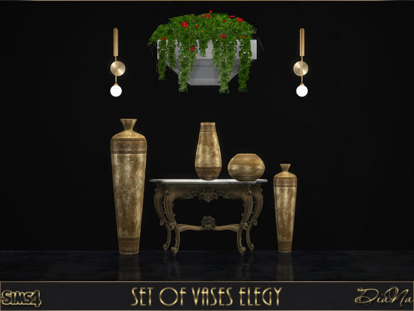 Sims 4 SET OF VASES ELEGY at DiaNa Sims 4