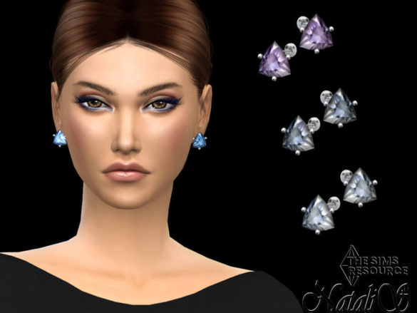 Trillion cut gem stud earrings by NataliS
