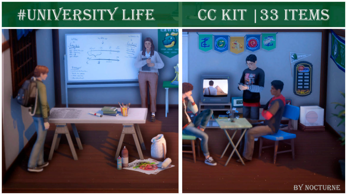Sims 4 university life cc pack download ontains 33