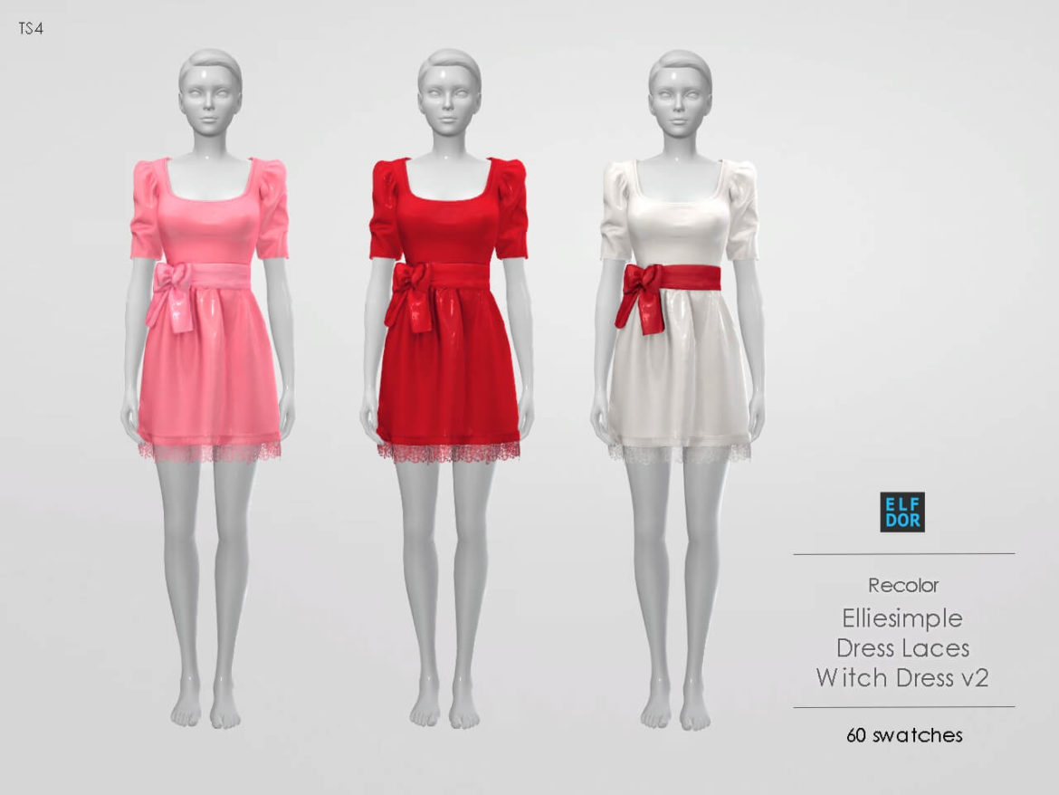 Sims 4 Witch Dress V2 RC at Elfdor Sims
