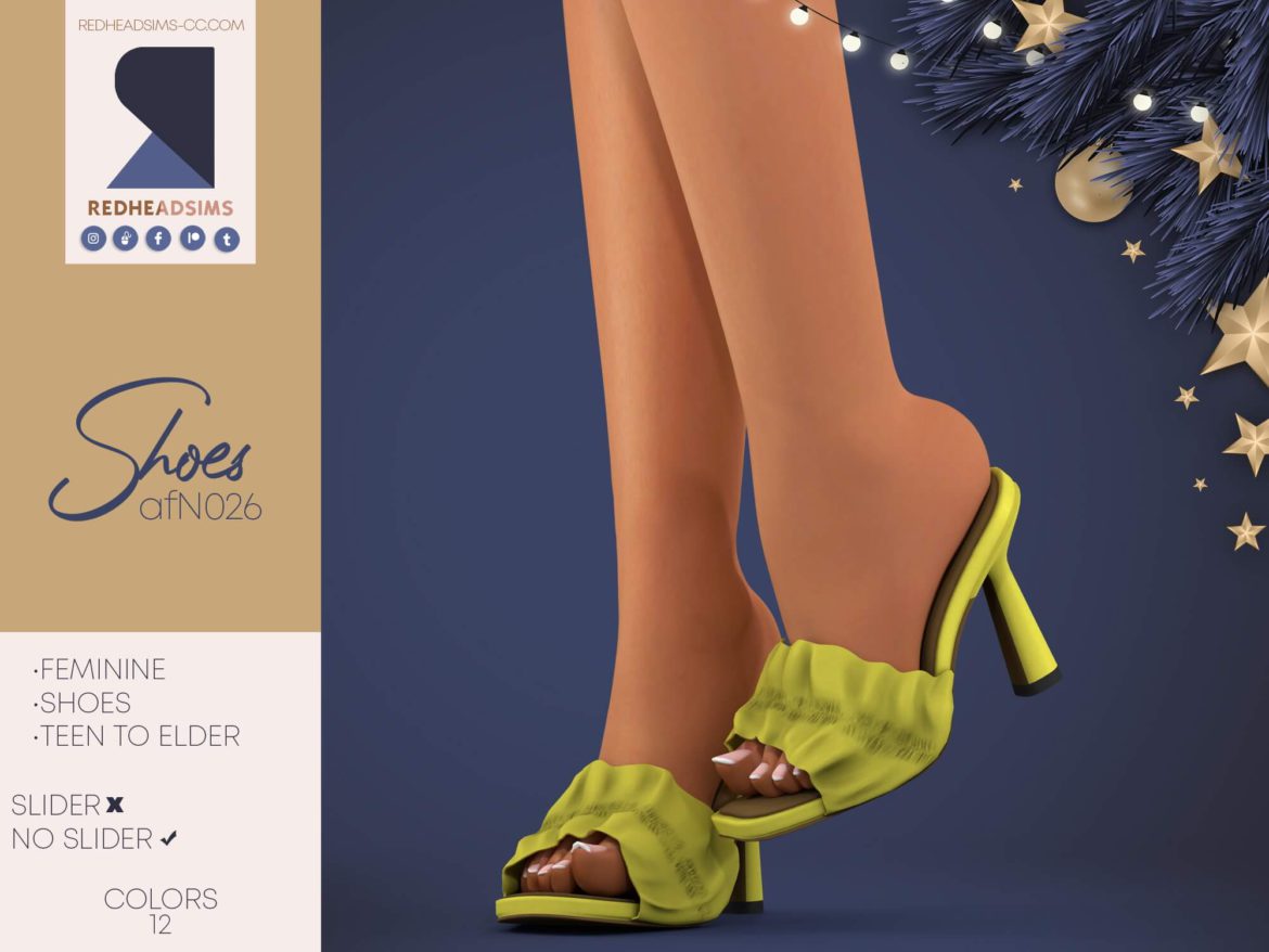 Sims 4 AF SHOES N026 | NO SLIDER by REDHEADSIMS