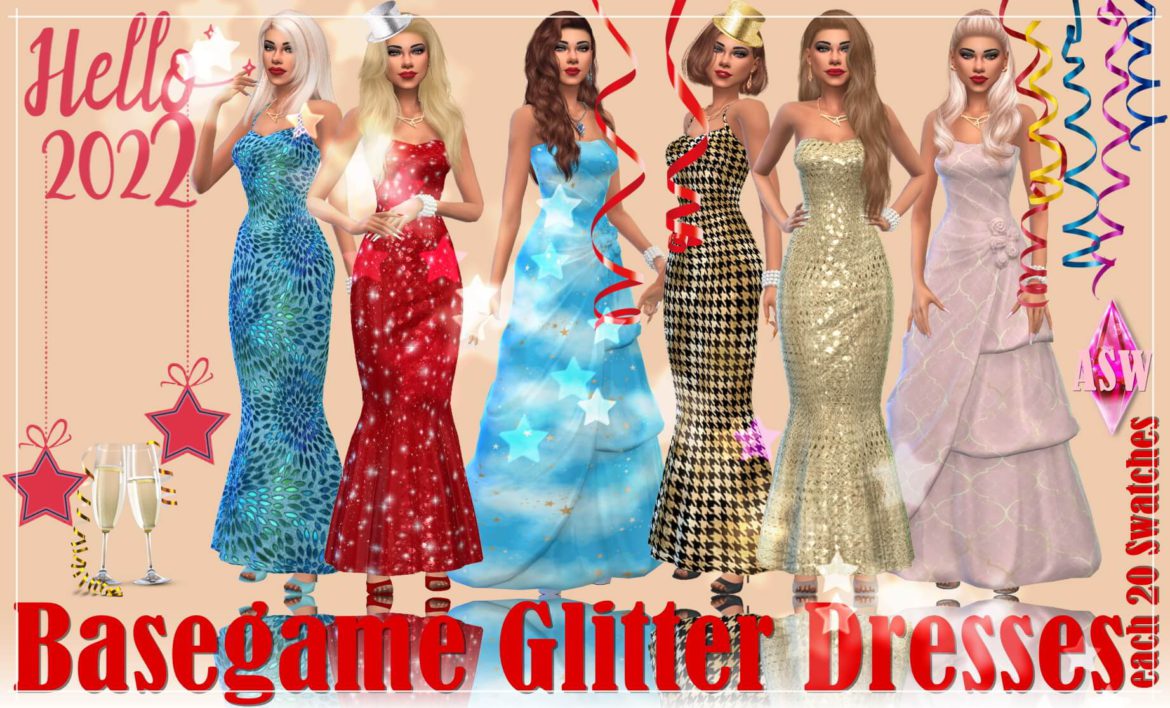 Basegame Glitter Dresses at Annett’s Welt