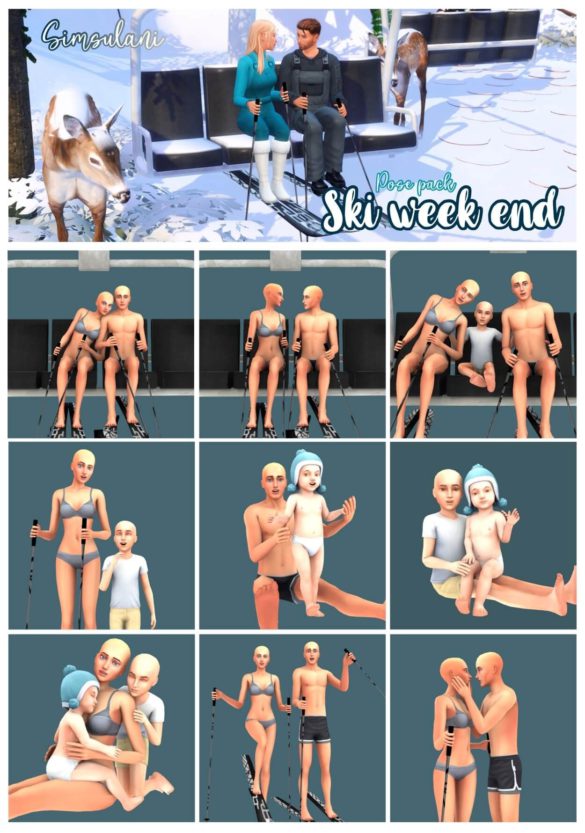 The Sims 4 195 pose pack ski week
