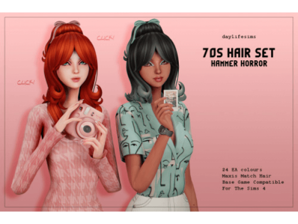70s HAIR SET Hammer Horror Hairstyle