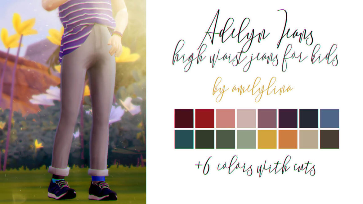 The Sims 4 adelyn jeans by amelylina