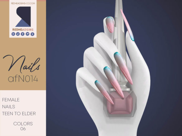 The Sims 4 AF NAILS N014 at REDHEADSIMS