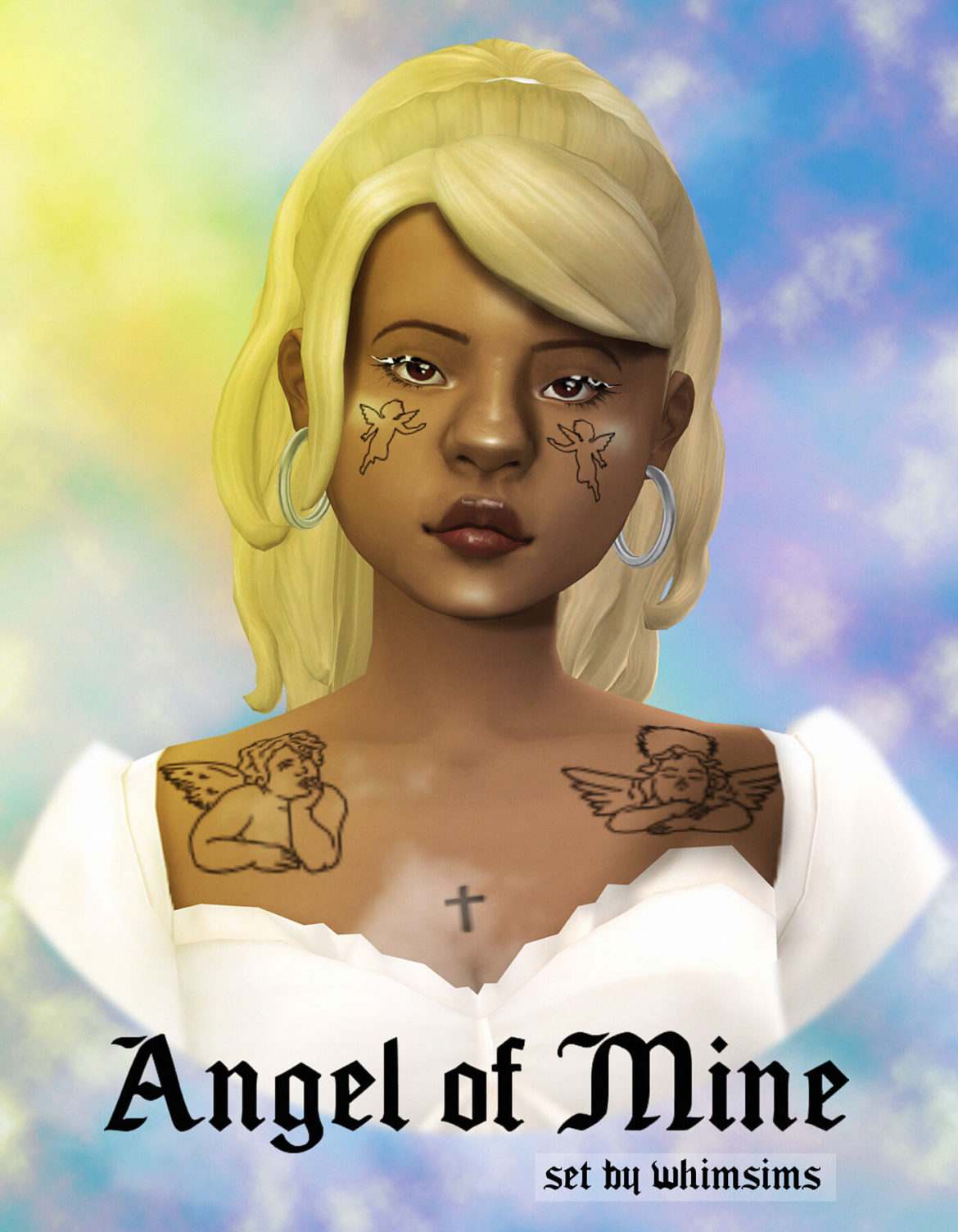 The Sims 4 angel of mine set tattoo