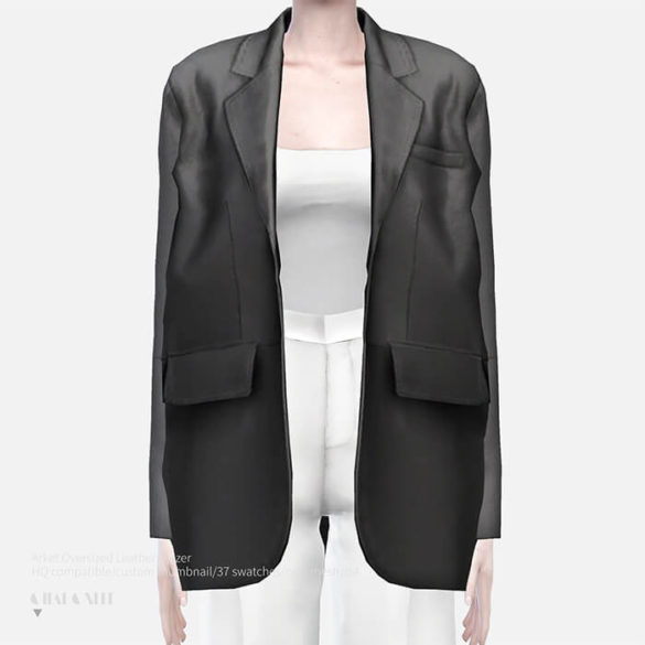 Arket Oversized Leather Blazer at Charonlee