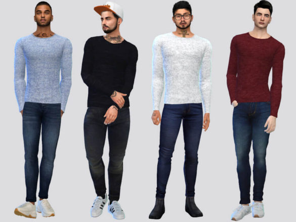 The Sims 4 Basic Fit Melange Shirt by McLayneSims