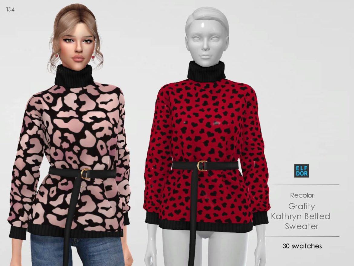 The Sims 4 Belted Sweater at Elfdor Sims