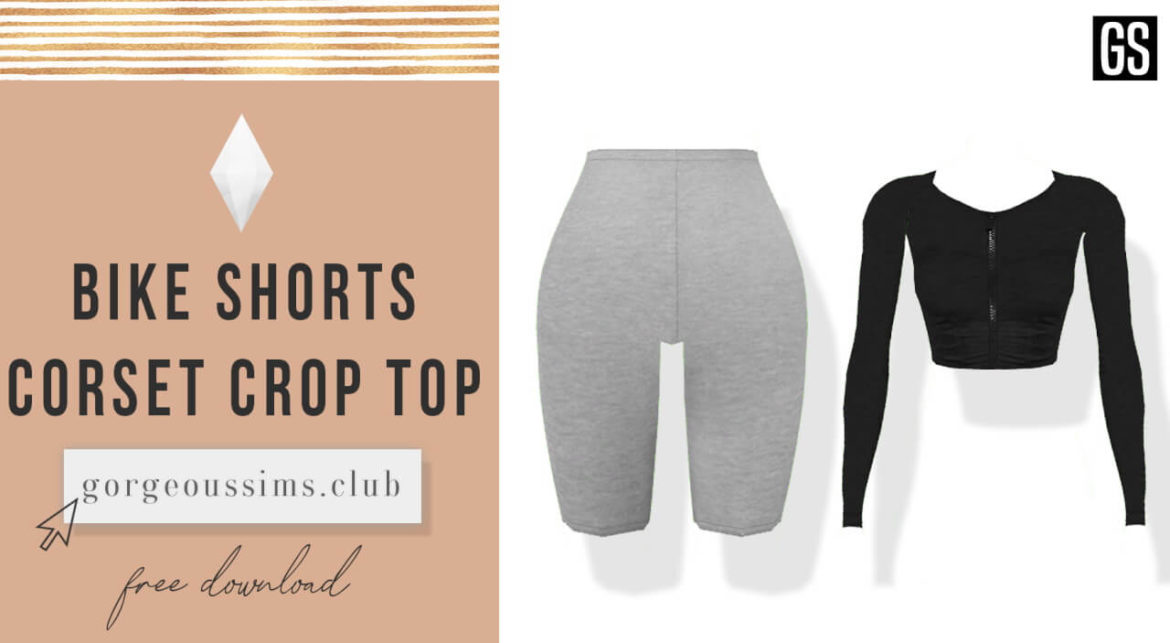 Bike Shorts + Corset Crop Top at Gorgeous Sims