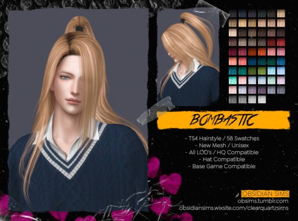 The Sims 4 BOMBASTIC HAIRSTYLE at Obsidian Sims