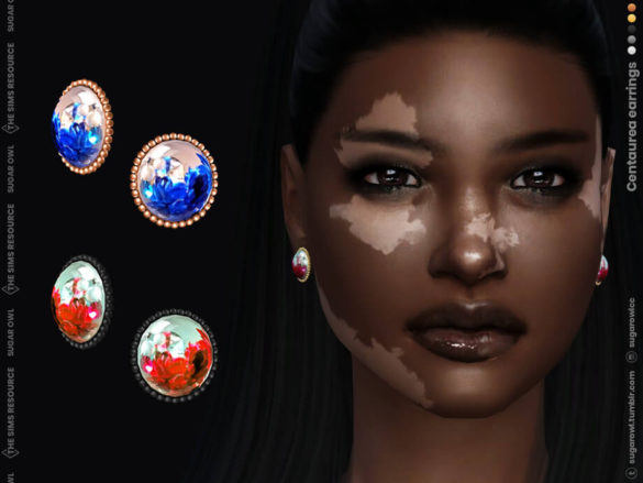 The Sims 4 Centaurea earrings by sugar owl