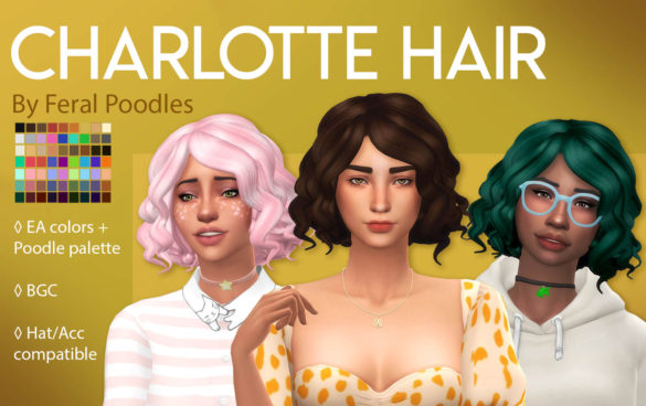 The Sims 4 charlotte hair ts4 maxis match cc - Best Sims Mods