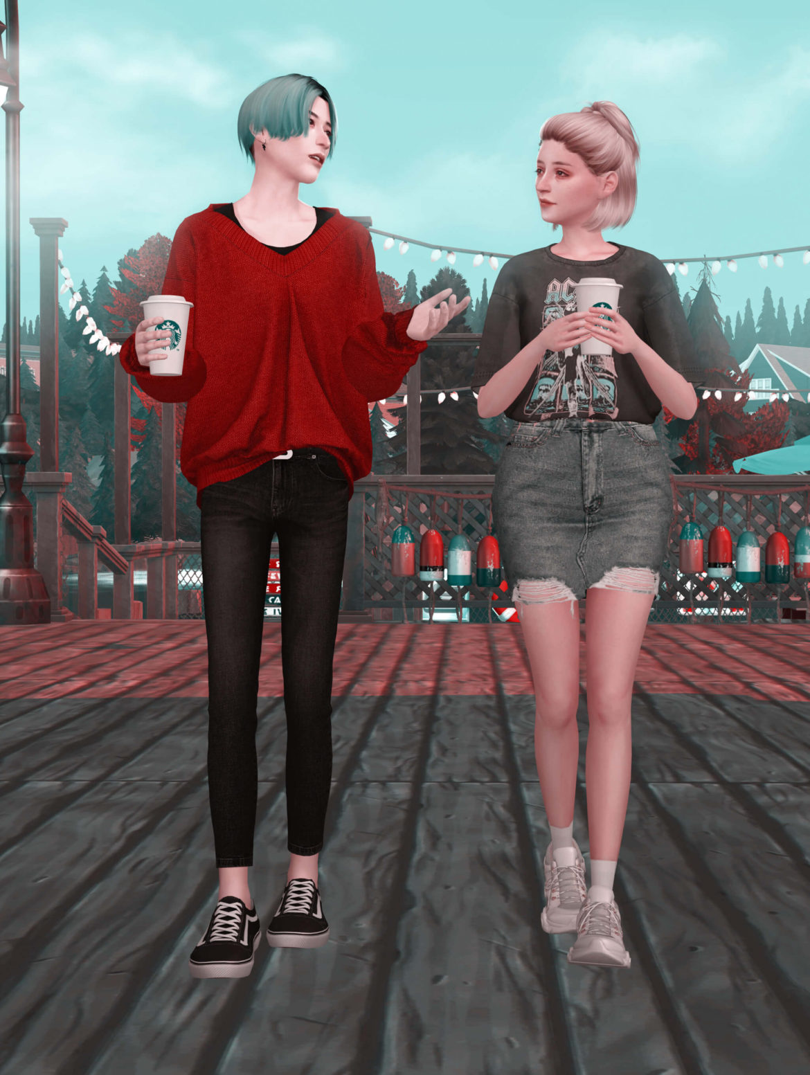 The Sims 4 coffee poses