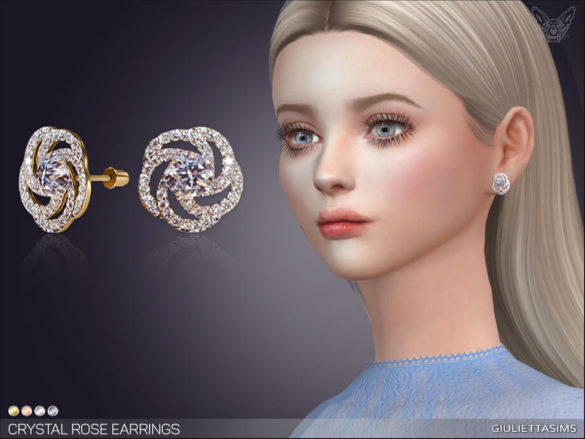 The Sims 4 Crystal Rose Earrings by feyona